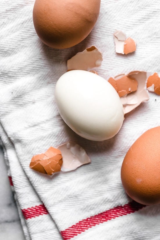 peeled hard boiled eggs