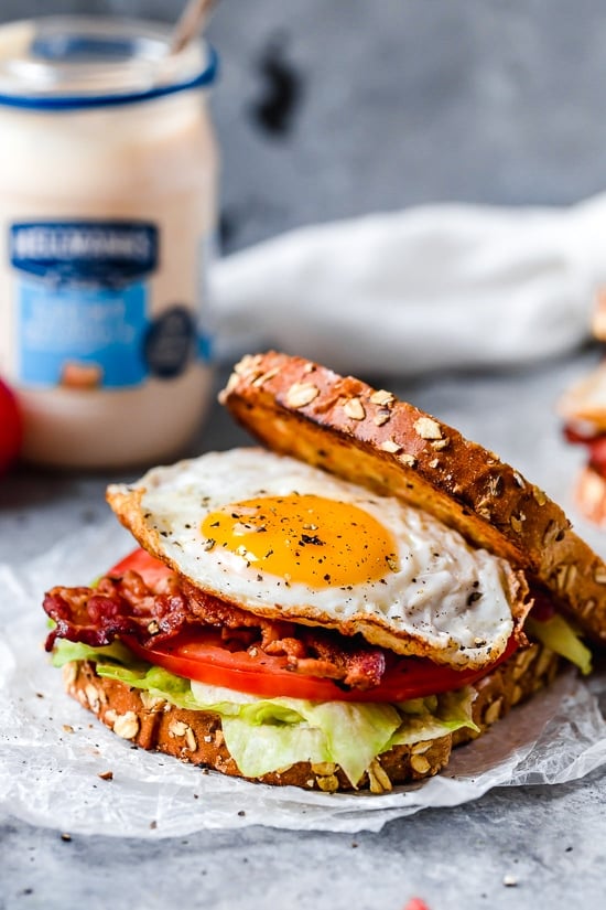 Add a fried egg or hard boiled egg to a classic BLT sandwich and you have the perfect breakfast sandwich (or have it for lunch).