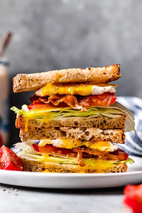 Add a fried egg or hard boiled egg to a classic BLT sandwich and you have the perfect breakfast sandwich (or have it for lunch).