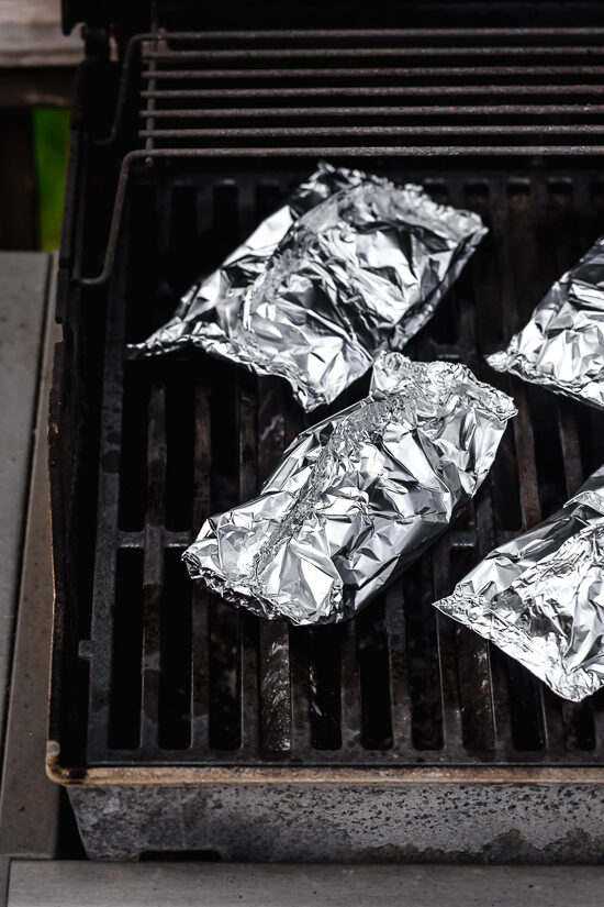 foil packets on the grill
