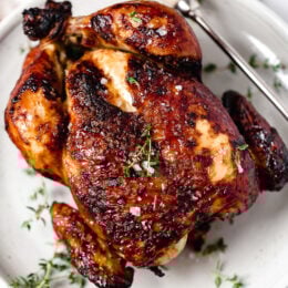 This Buttermilk-Marinated Air Fryer Whole Roasted Chicken comes out unbelievably juicy and delicious, and it's so easy to make, just 3 ingredients!