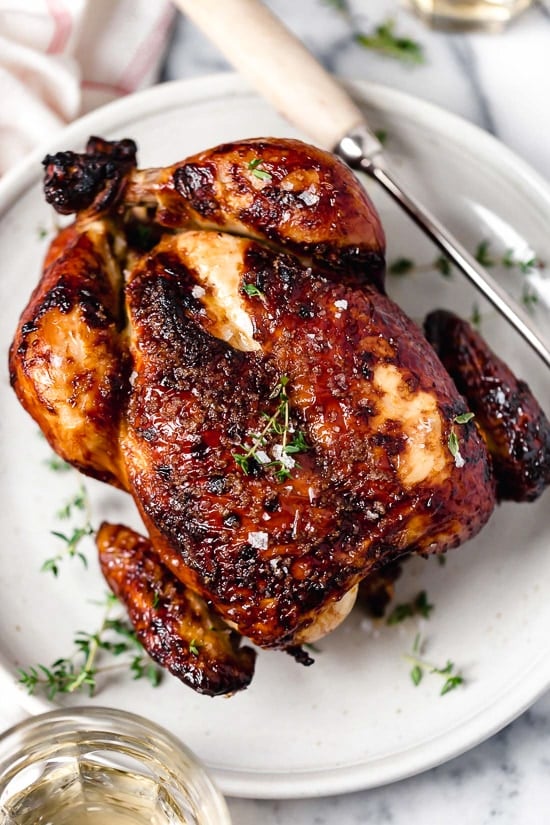 This Buttermilk-Marinated Air Fryer Whole Roasted Chicken comes out unbelievably juicy and delicious, and it's so easy to make, just 3 ingredients!