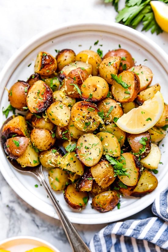 Lemon-Parsley Potato Foil Packets can be grilled or baked in the oven! A delicious side dish, and the best part – easy cleanup!