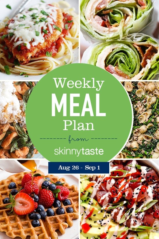 A free 7-day flexible weight loss meal plan including breakfast, lunch and dinner and a shopping list. All recipes include calories and Weight Watchers SmartPoints®.