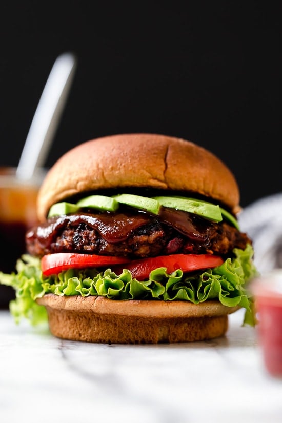 This is a veggie burger that even hearty meat-eaters will love! Made with beans, oats, brown rice, beets and a whole lot of spices, this veggie burger is a real crowd pleaser.