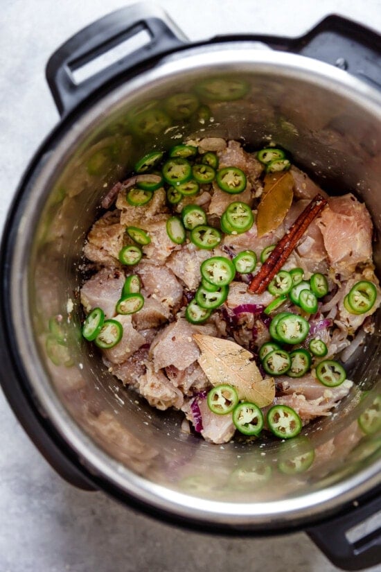 Instant Pot Chicken Pulao comes together in just 30 minutes, with basmati rice, chicken breasts, and a few aromatics and spices. Chicken, chiles, and onions in an Instant Pot