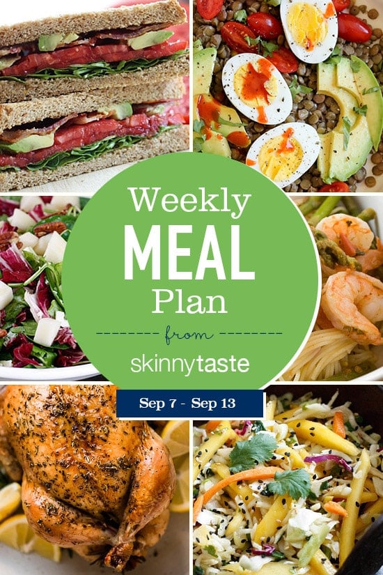 A free 7-day flexible weight loss meal plan including breakfast, lunch and dinner and a shopping list. All recipes include calories and Weight Watchers SmartPoints®.