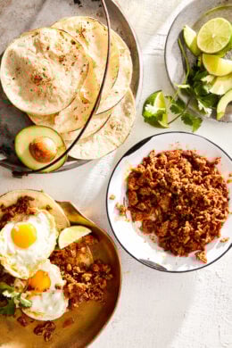 A lighter version of Mexican Chorizo made with ground turkey and a smoky spice blend, perfect for adding to eggs, tacos, and more!