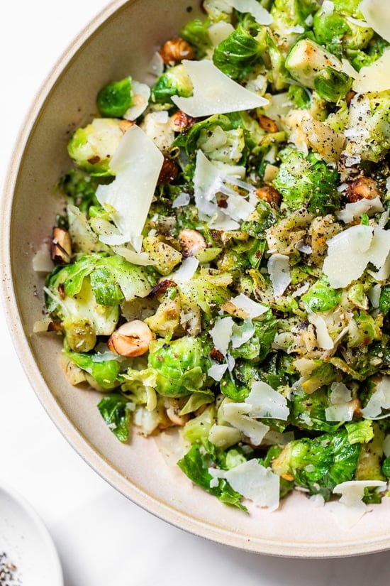Cacio e Pepe Brussels Sprouts swaps out pasta for shredded Brussels sprouts in this low-carb take on the Italian classic. Cacio e pepe translates from Italian to “cheese and pepper” and traditionally is served as a pasta dish.