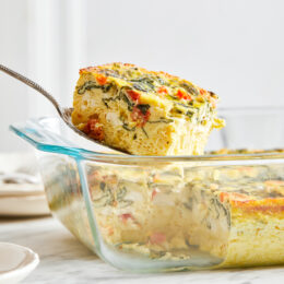 Healthy Breakfast Casserole with Spinach and Feta