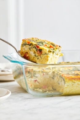 Healthy Breakfast Casserole with Spinach and Feta