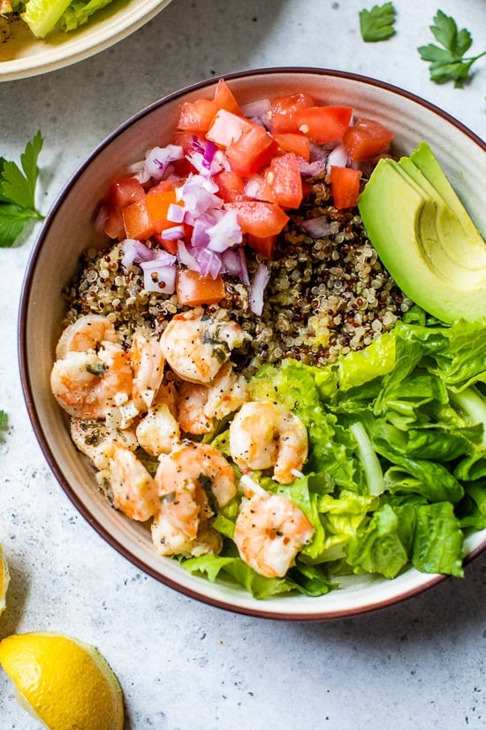 Lemon Shrimp Quinoa Bowl