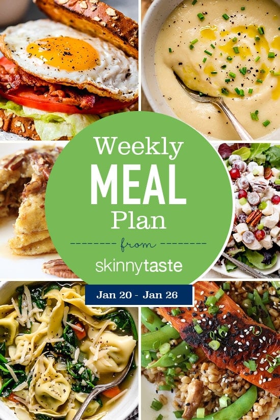 A free 7-day flexible weight loss meal plan including breakfast, lunch and dinner and a shopping list. All recipes include calories and updated WW Smart Points.
