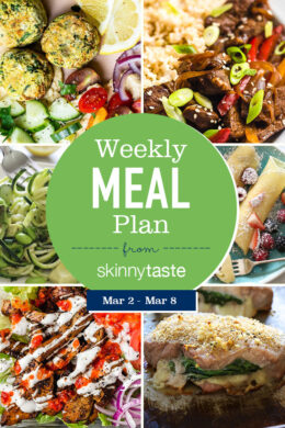 A free 7-day, flexible weight loss meal plan including breakfast, lunch and dinner and a shopping list. All recipes include calories and updated WW Smart Points.