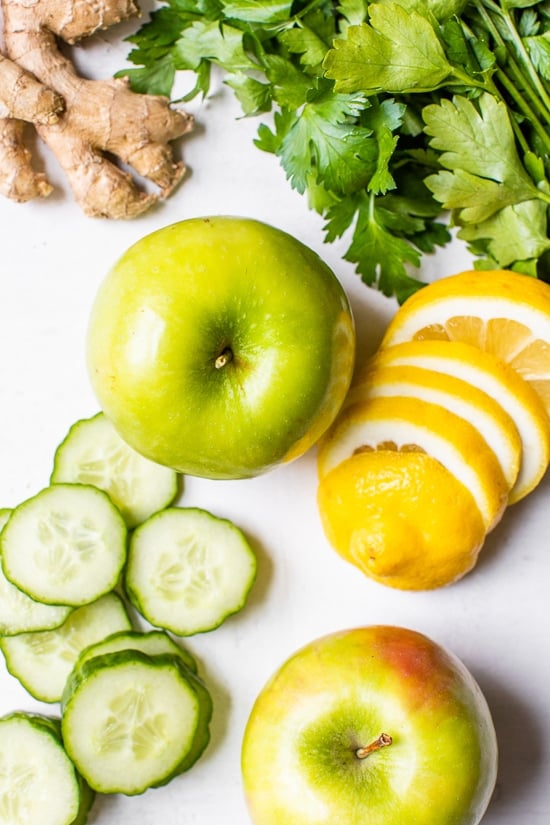 This healthy, Green Apple Lemon Cucumber and Ginger Smoothie is a great source of many vitamins and minerals, especially vitamin C and a great way to boost your immune system.