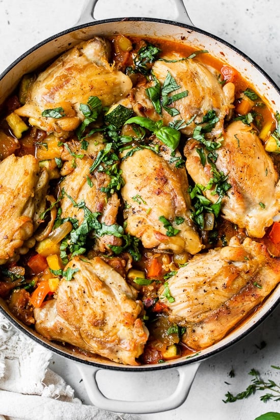 Ratatouille Baked Chicken takes a classic French dish and turns it into a family-friendly comfort food dish loaded with veggies.