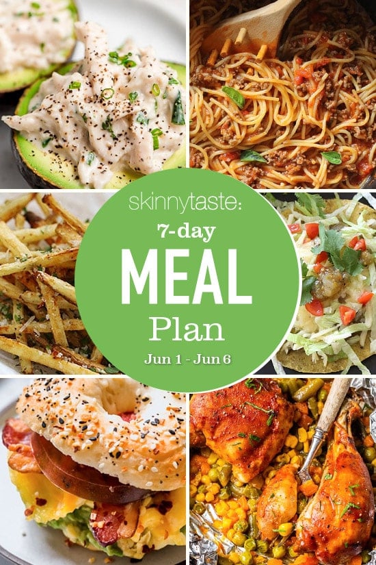 A free 7-day, flexible weight loss meal plan including breakfast, lunch and dinner and a shopping list. All recipes include calories and updated WW Smart Points.