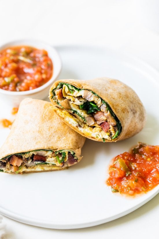 This Omelet Tortilla Breakfast Wrap takes a classic omelet and cooks it with a tortilla right in the skillet. Then simply roll it up and you have an easy on-the-go breakfast.
