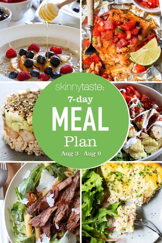 Collage of photos for a Healthy Meal Plan (Aug 3-9)