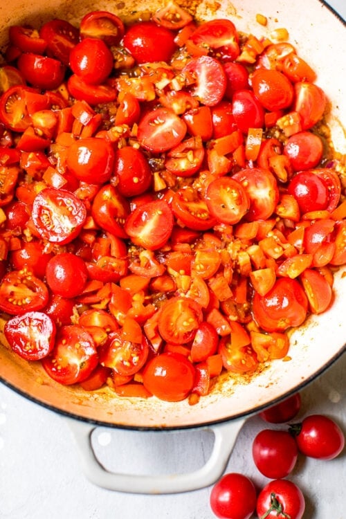 tomatoes in a skillet