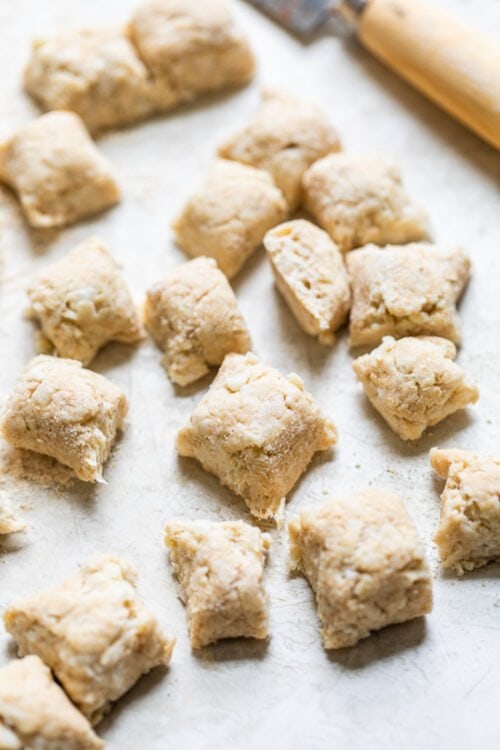 cut each rope into 13 equal sized (gnocchi-like) pieces