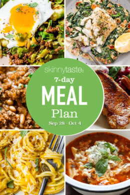7 Day Healthy Meal Plan (Sept 28-Oct 4)