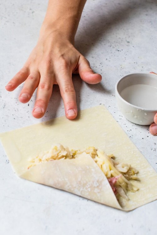 Filling Pastrami Reuban Eggrolls
