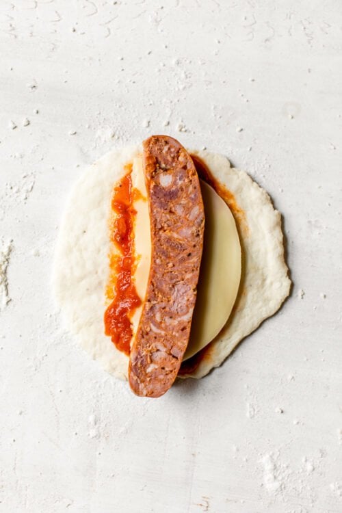 Pizza Sausage Rolls uncooked