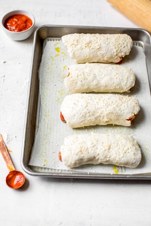 Pizza Sausage Rolls uncooked