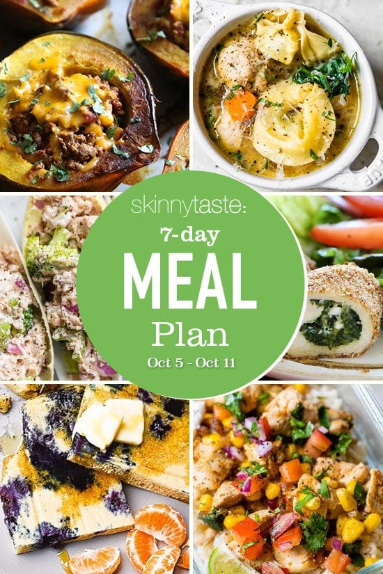 A free 7-day, flexible weight loss meal plan including breakfast, lunch and dinner and a shopping list. All recipes include calories and updated WW Smart Points.