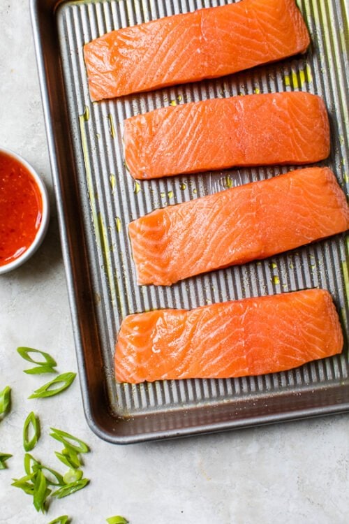 salmon on a sheet pan