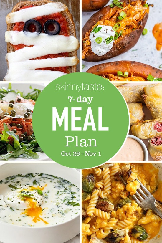 A free 7-day, flexible weight loss meal plan including breakfast, lunch and dinner and a shopping list. All recipes include calories and updated WW Smart Points.