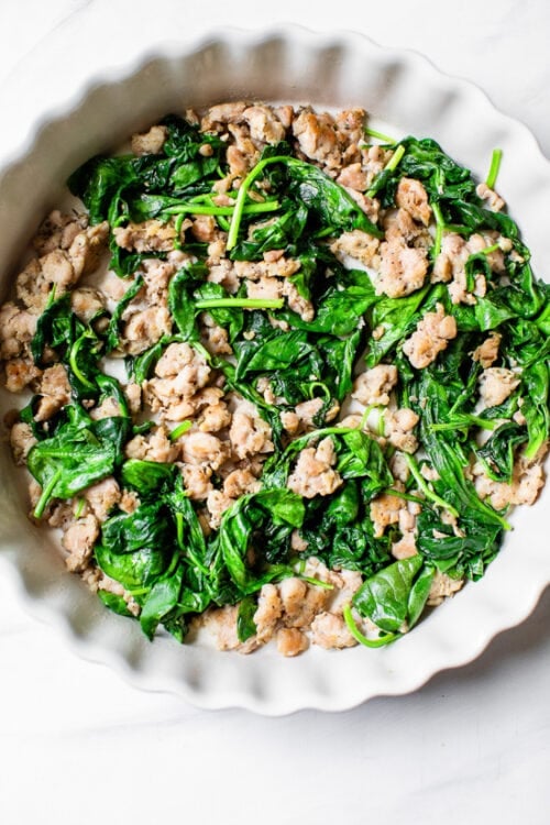 sausage and spinach