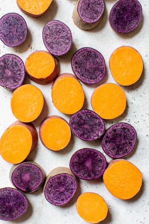 sweet potato sliced in rounds