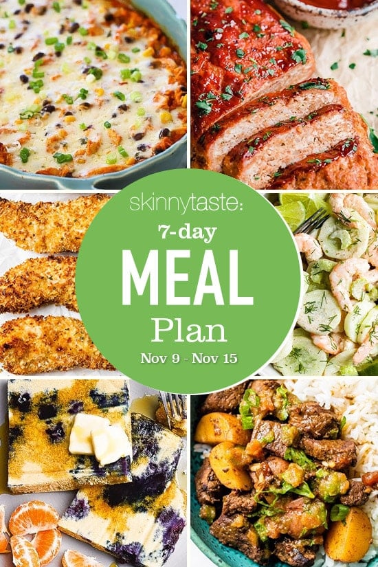 A free 7-day, flexible weight loss meal plan including breakfast, lunch and dinner and a shopping list. All recipes include calories and updated WW Smart Points.