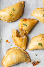 Chilean empanadas with hot sauce