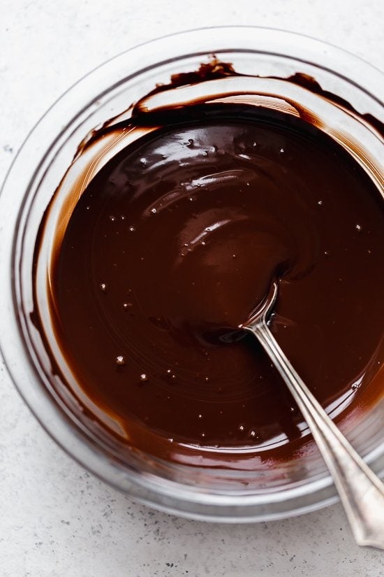 melted dark chocolate