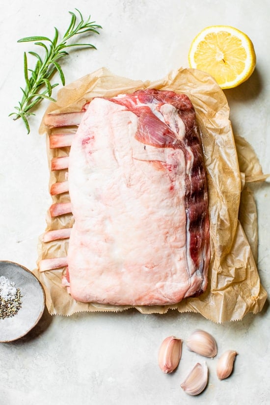 raw rack of lamb