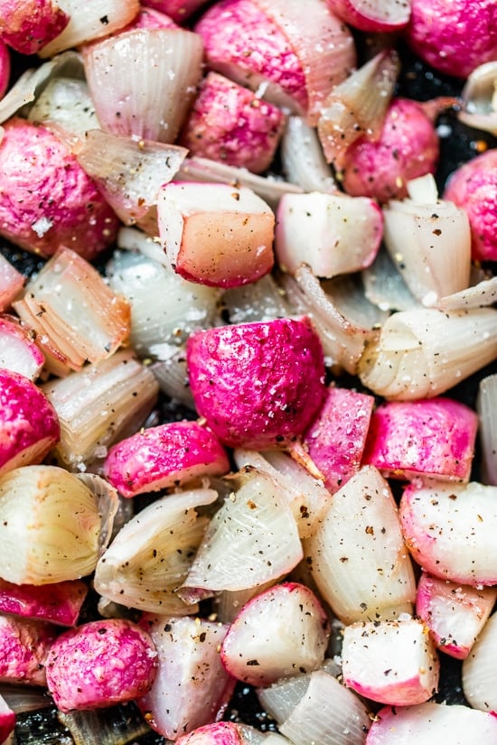 Roasted Radishes and Onions