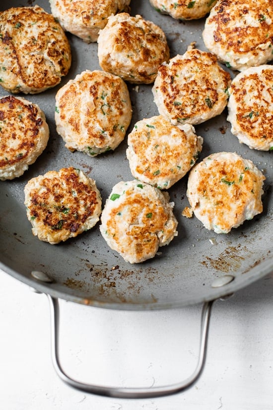 Chicken Meatballs pan fried.