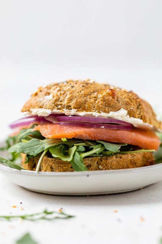 High Protein Oat Rolls Lox Sandwich