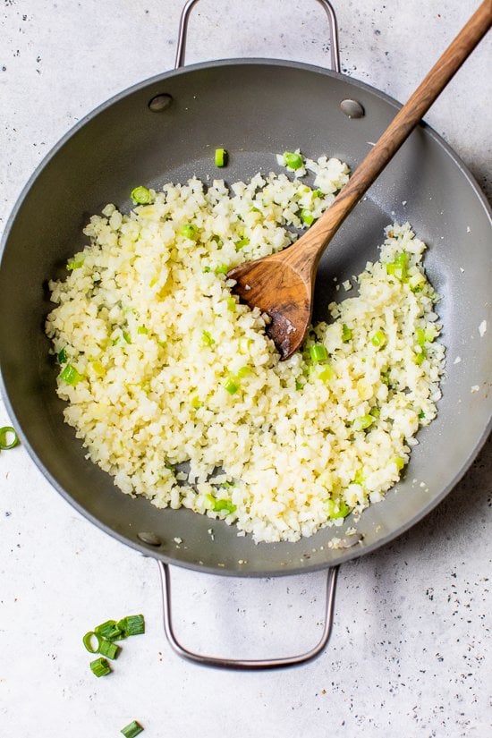 cauliflower added to fried rice