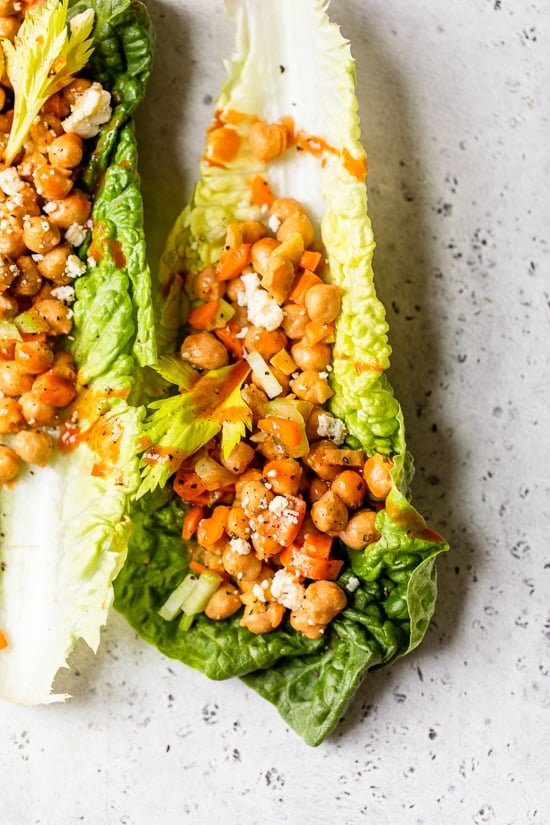 Buffalo Chickpea Lettuce Wraps