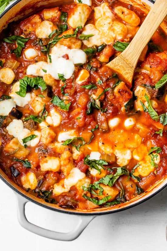 Cheesy Eggplant Gnocchi Caprese