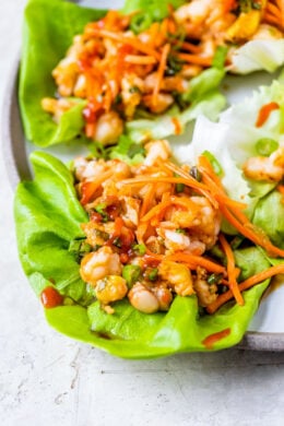 low carb Shrimp Dumpling Lettuce Wraps