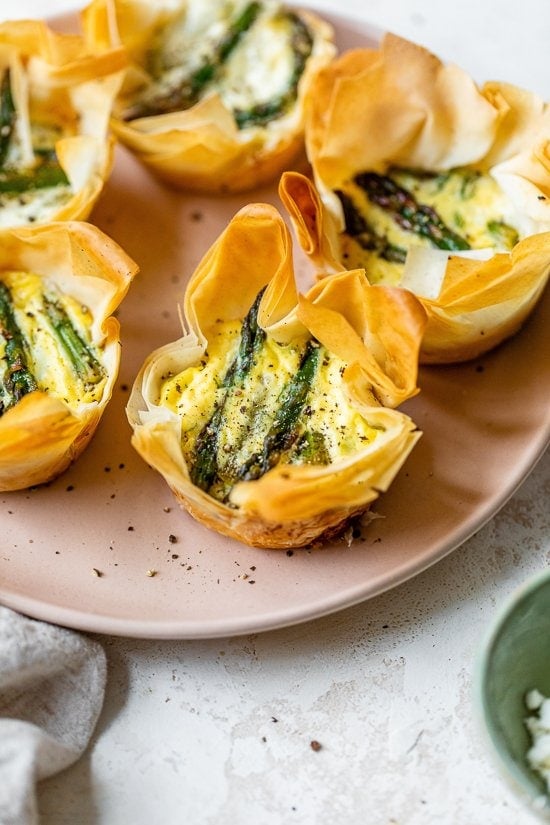 Asparagus and Feta Tartlet with Phyllo Crust