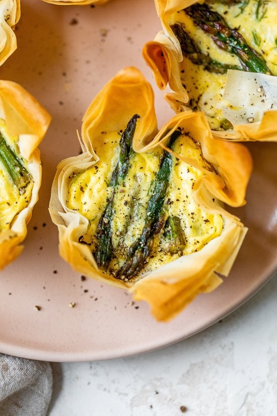 Asparagus and Feta Tartlet with Phyllo Crust