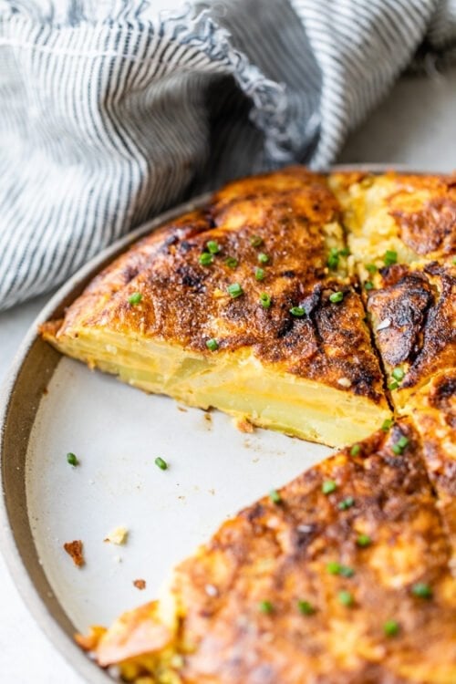 Spanish Potato Tortilla with fork