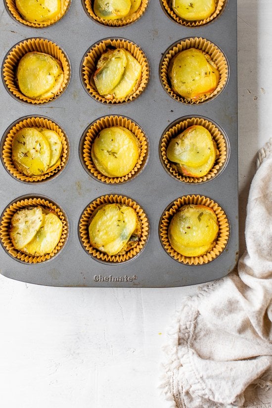 potatoes in muffin tin