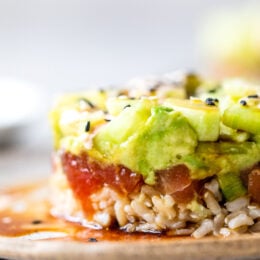 Ahi Tuna Poke Rice Stack